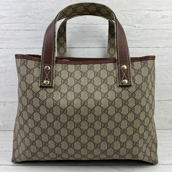 Authentic Gucci Web Loop Tote in GG Supreme Canvas and Leather - Picture 3 of 12
